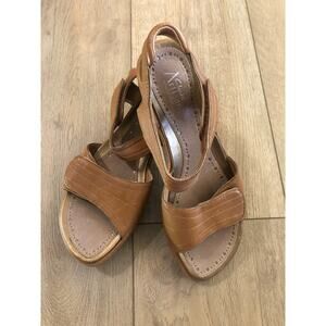 Clarks Women's Laurieannbelle Style Sand Brown Leather Adjustable US 7.5 M READ‎